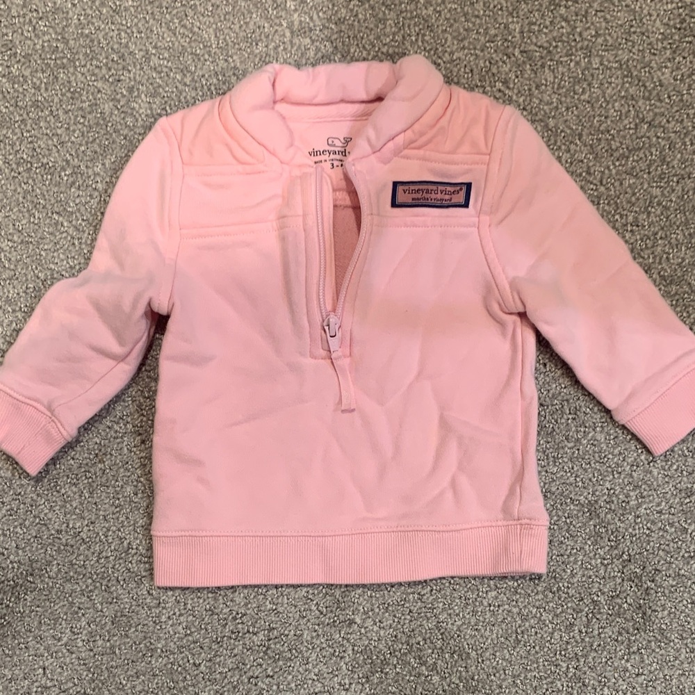 Vineyard Vines Light Pink Kids Half-Zip Sweatshirt